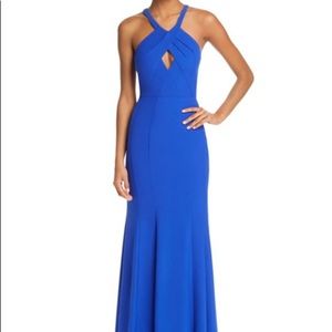 Blue Keyhole PromDress